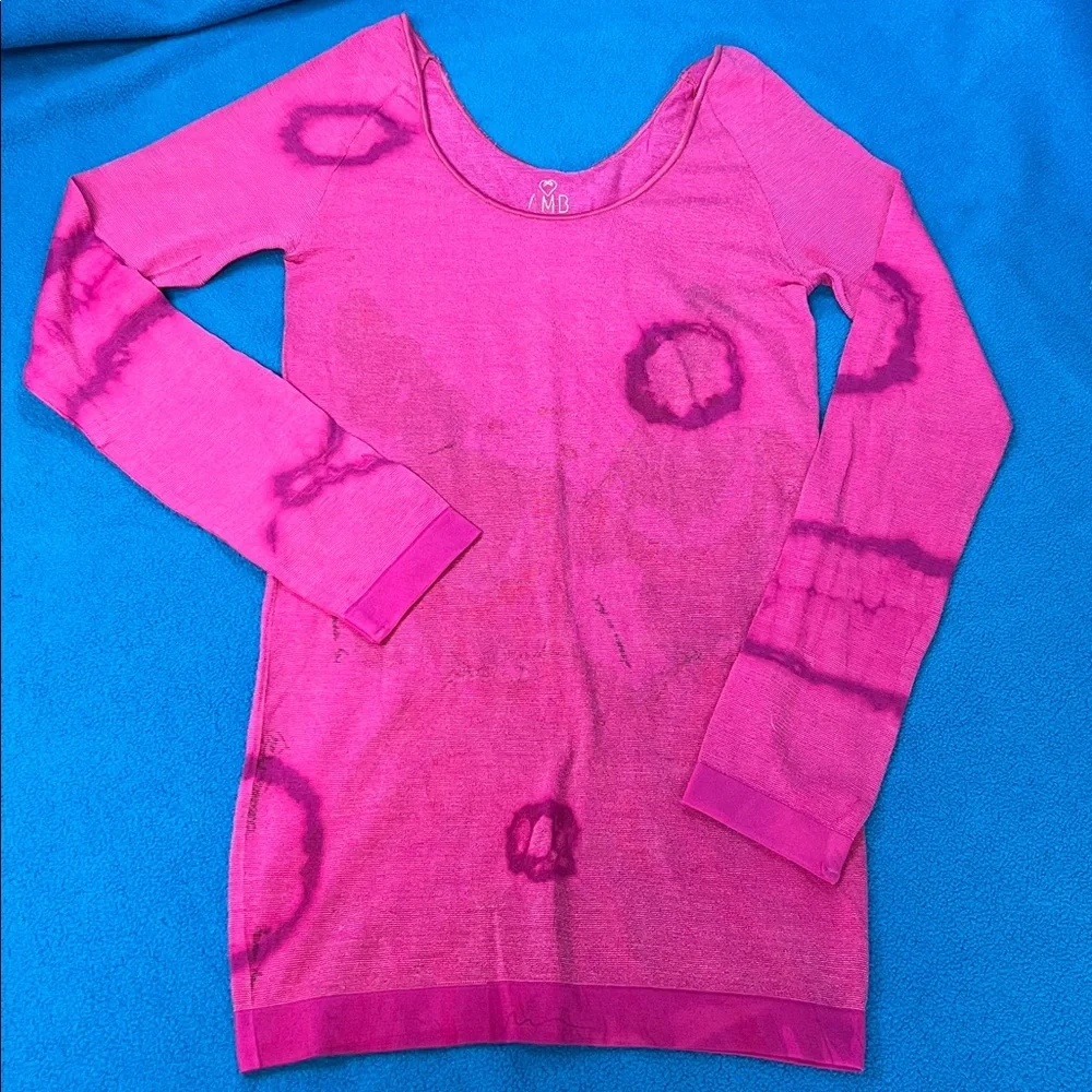 Hot Magenta TieDye Stocking Top AMB O/S NWOT - Picture 7 of 10